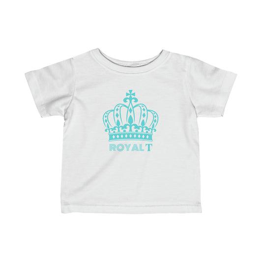 Copy of Babies Fine Jersey Tee- Light Blue Royal T Logo