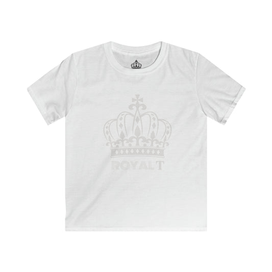 White - Childrens Unisex Softstyle T Shirt - White Royal T