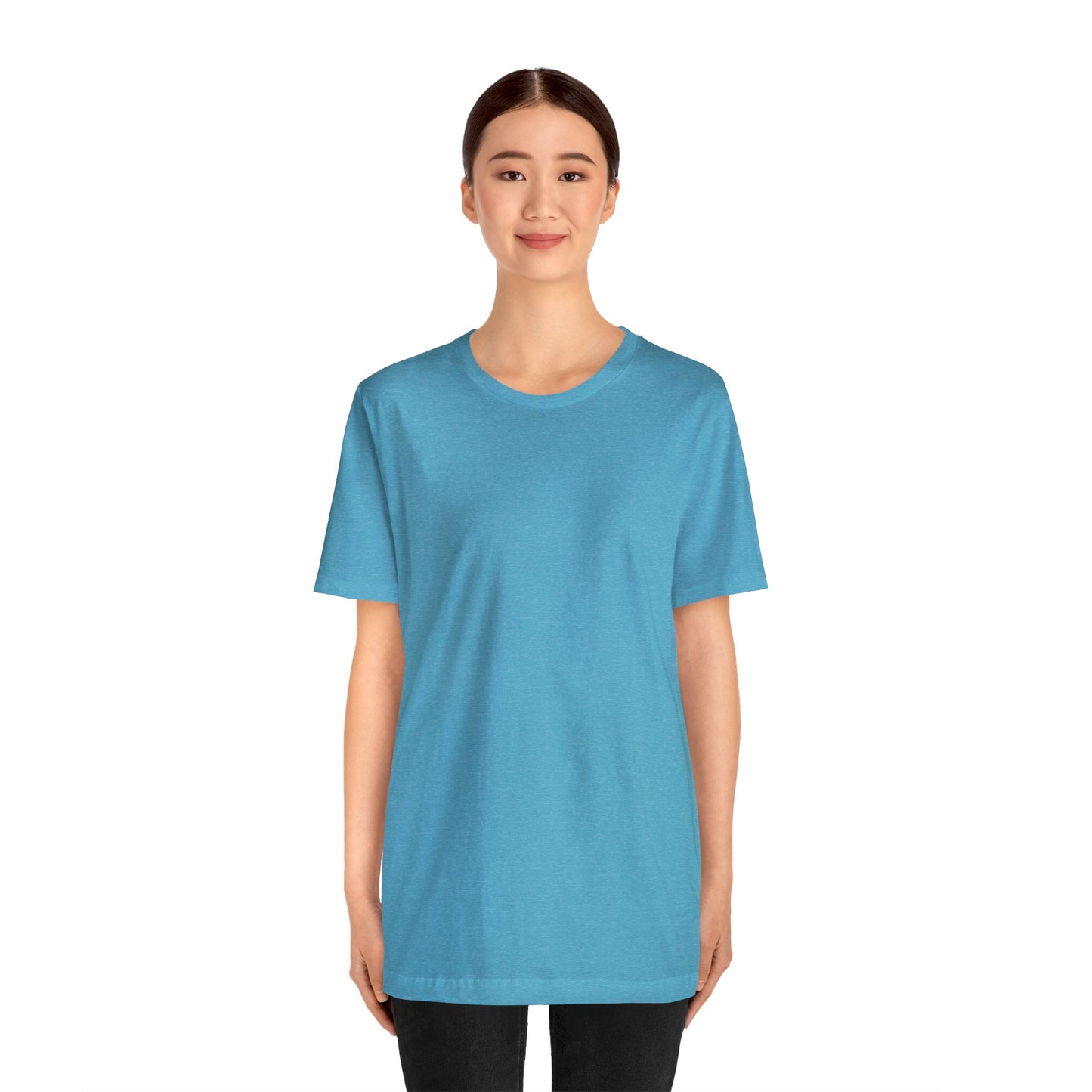 Unisex Jersey Short Sleeve Heather Aqua Blue T Shirt