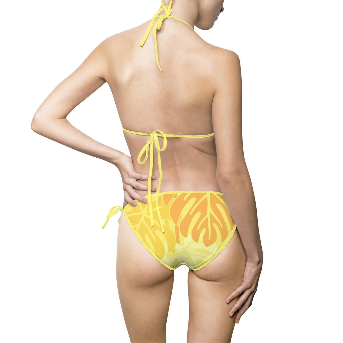 Yellow Tropical Palms - Women's Bikini Swimsuit